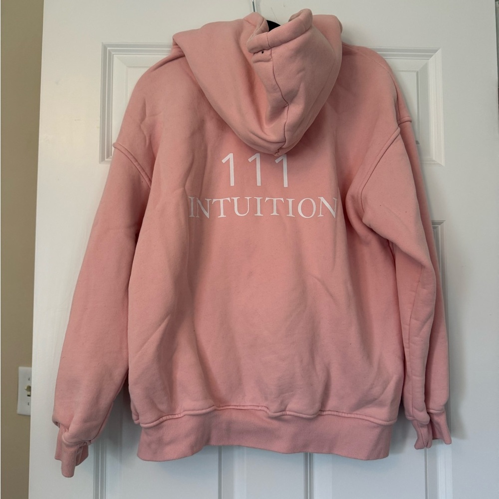 1987 Angel Number Pink Zip-Up Hoodie - Picture 3 of 3
